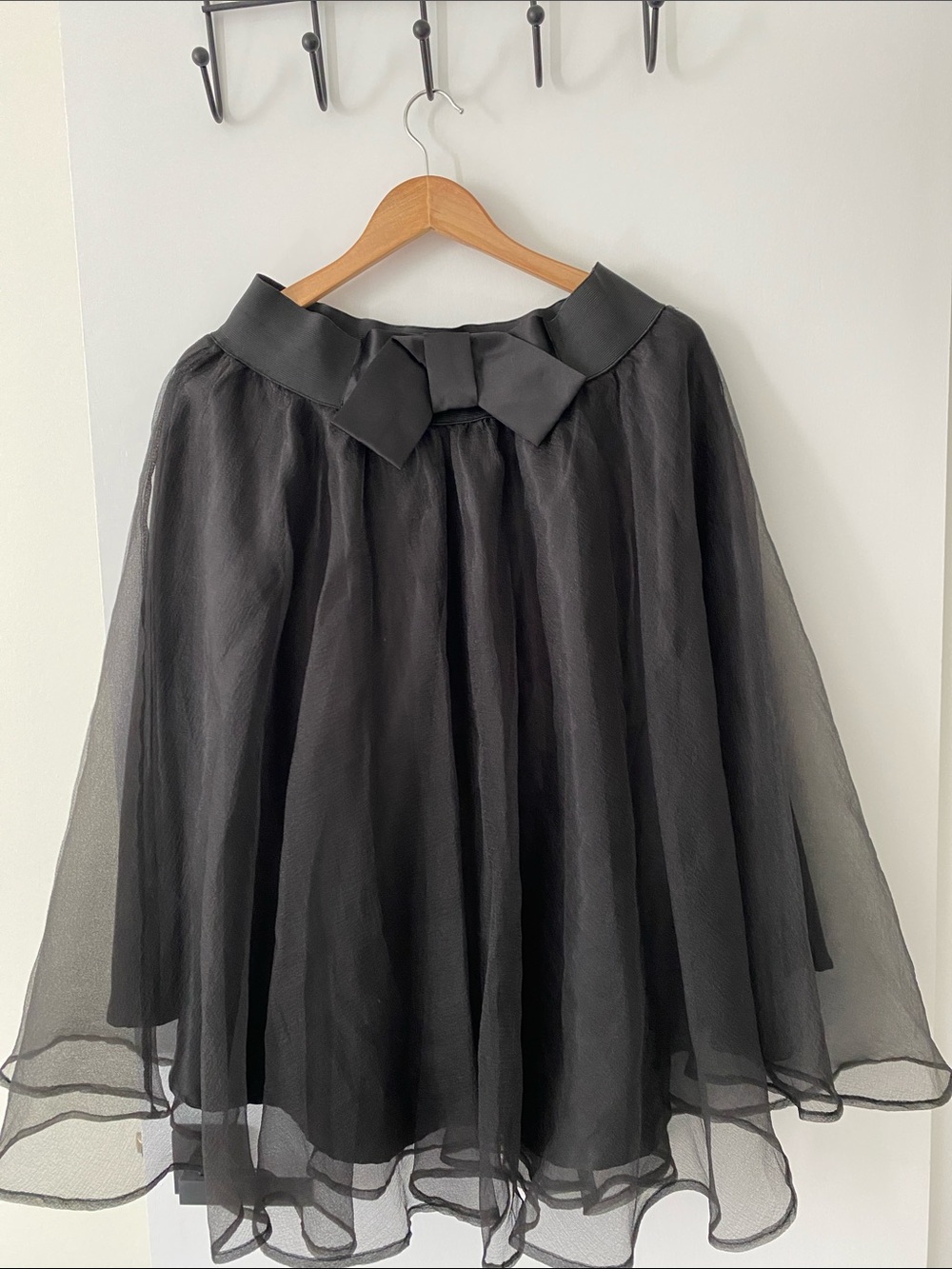 Black Tulle Circle Skirt with Waist Tie